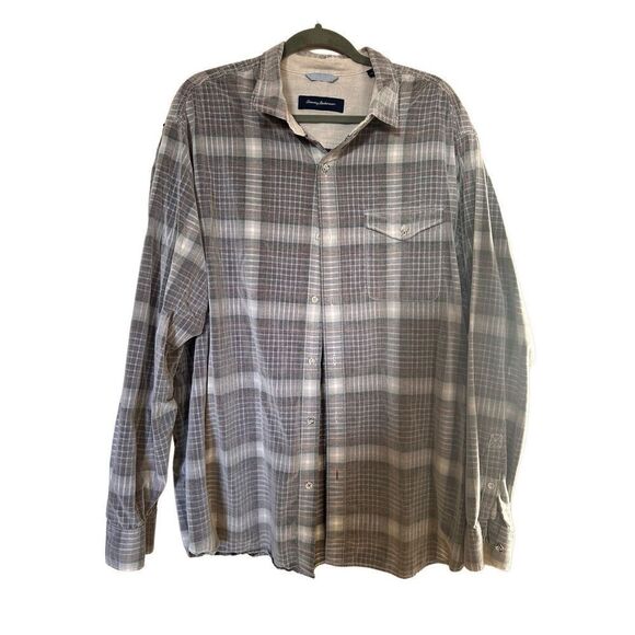 Tommy Bahama Mens XLT Coastline Corduroy Plaid Long Sleeve Button Down Shirt - Picture 1 of 8
